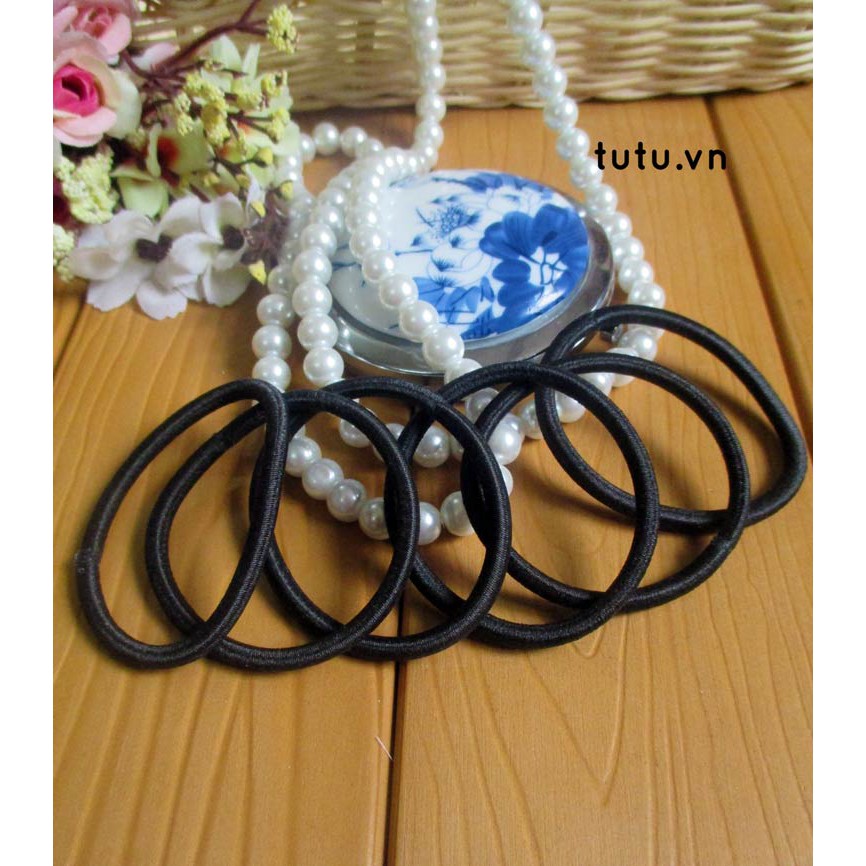 4mm dây chun buộc tóc trơn co dãn tốt phụ kiện thời trang
