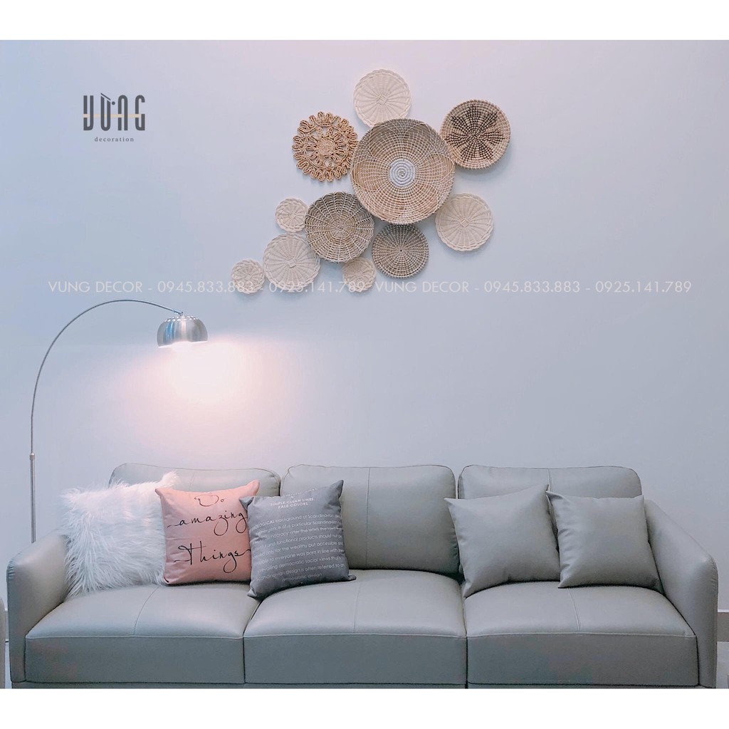 Sét Đĩa Cói Trang Trí VỪNG DECOR. Trang Trí Nhà, Quán Cà Phê, Nhà Hàng, HomeStay - Hàng VNXK