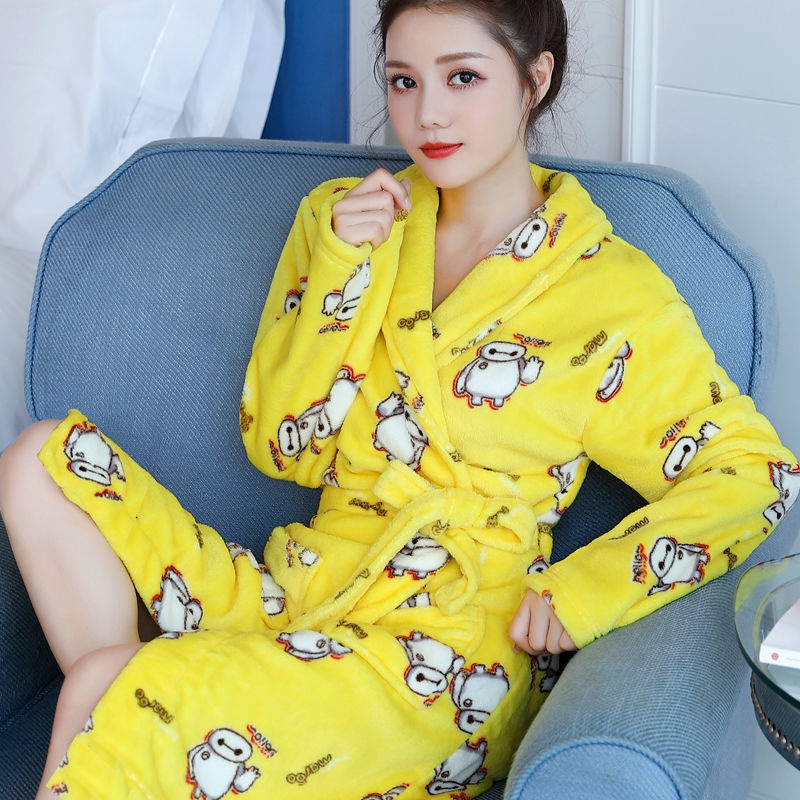 Áo Choàng Ngủ Dáng Dài Chất Nỉ Dày Dặn Thời Trang Thu Đông Cho Nữ | BigBuy360 - bigbuy360.vn