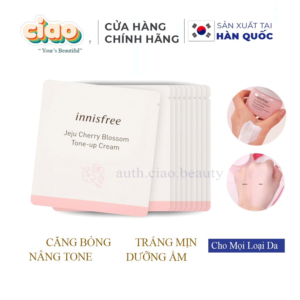 10 Gói Sample Kem Anh Đào Nâng Tone Da Innisfree Tone Up Cream