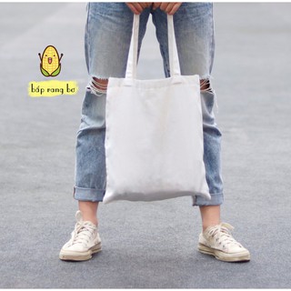 [ COMBO 3 TÚI ] TOTE TRẮNG CANVAS TRƠN CÓ KHÓA ZIP HÀN QUỐC - TÚI VẢI RẺ ĐẸP