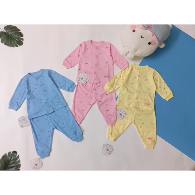 Bộ Dài Tay Cotton Mỏng Cúc Giữa Dokma (Size 1-9m)