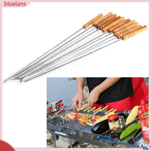 / 10 / 1 Cây Xiên Thịt Nướng Ngoài Trời Bằng Thép Không Gỉ