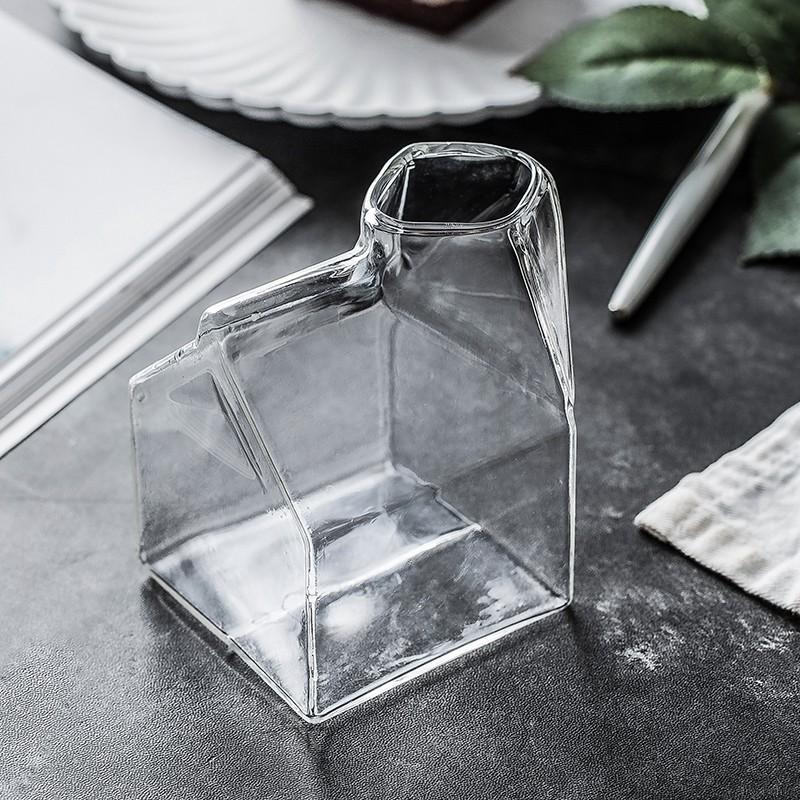 Ly Thủy Tinh Vuông In Hình Hộp Sữa Độc Đáo | BigBuy360 - bigbuy360.vn