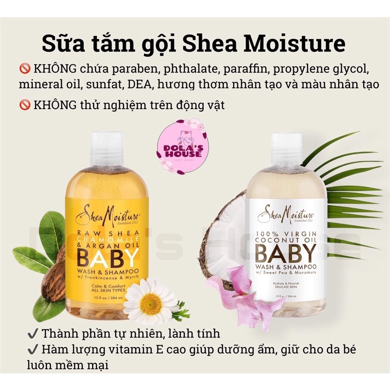 SỮA TẮM GỘI 2IN1 CHO BÉ SHEA MOISTURE 384ML