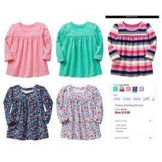 Áo váy thun tay dài bé gái BabyGap xuất xịn