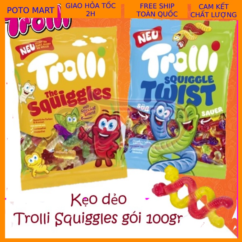 Kẹo dẻo Trolli Squiggles gói 100gr- Đức