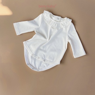 Áo bodysuit cotton cho bé gái BERRYBABY cổ bèo trắng cho bé gái từ 03 tháng - 2 tuổi - Bodysuit Ellie