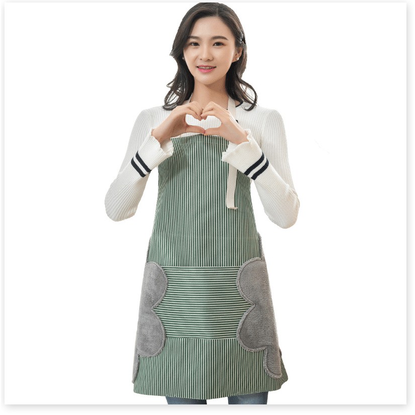 Tạp Dề 3 Trong 1 Chống Bám Dầu Mỡ, Có Chỗ Lau Tay, Đựng Đồ Cao Cấp