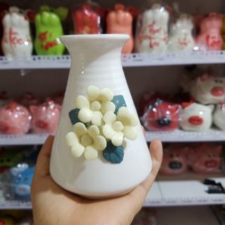Lọ hoa đắp hoa nổi 3D cao cấp