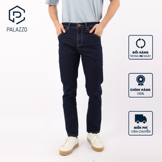 Quần jeans nam palazzo dáng straight màu xanh navy đậm ống suông mmd2131002