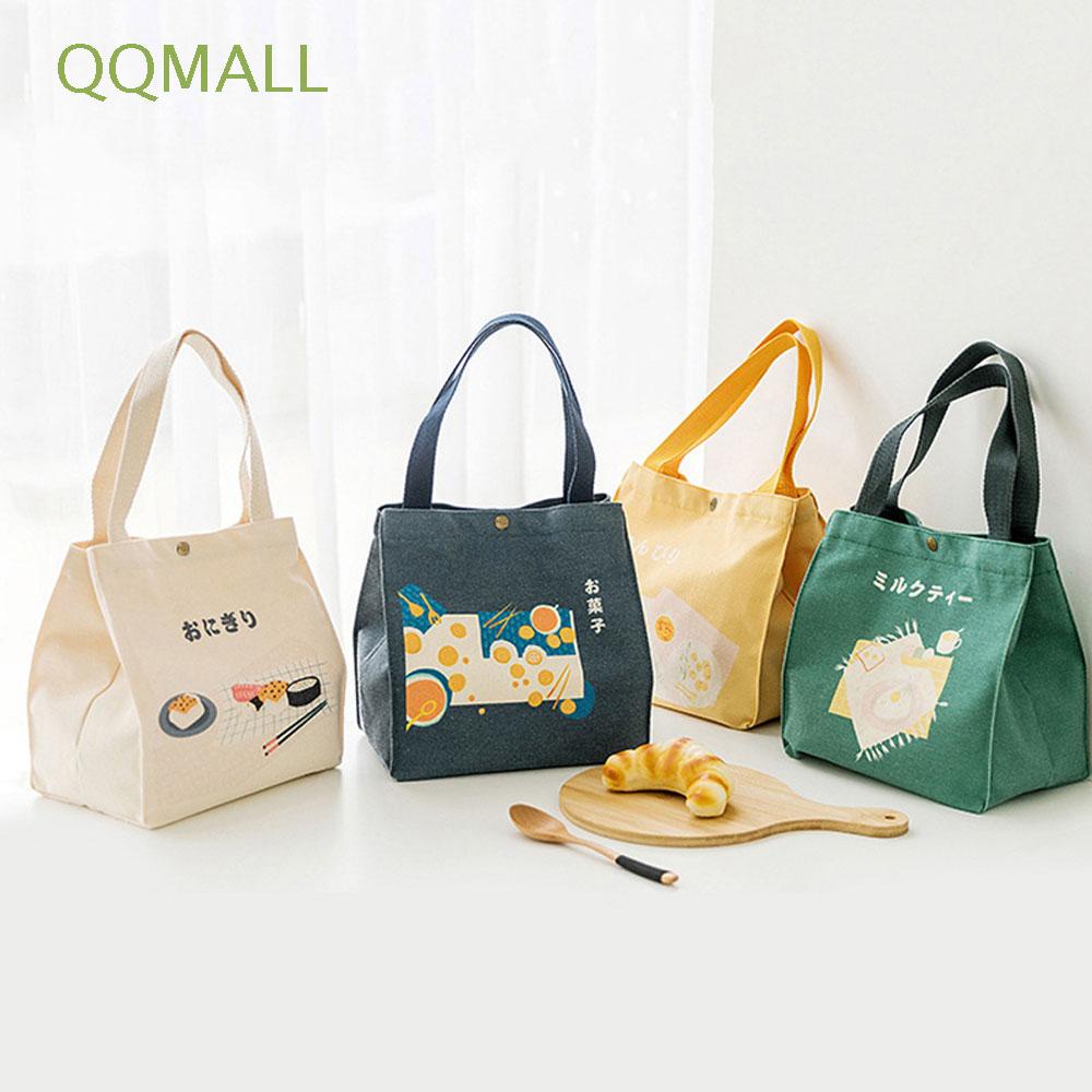 Túi Vải Canvas Kiểu Nhật Bản Có Dây Rút Nhiều Màu Sắc Để Đựng Cơm Trưa Tiện Dụng