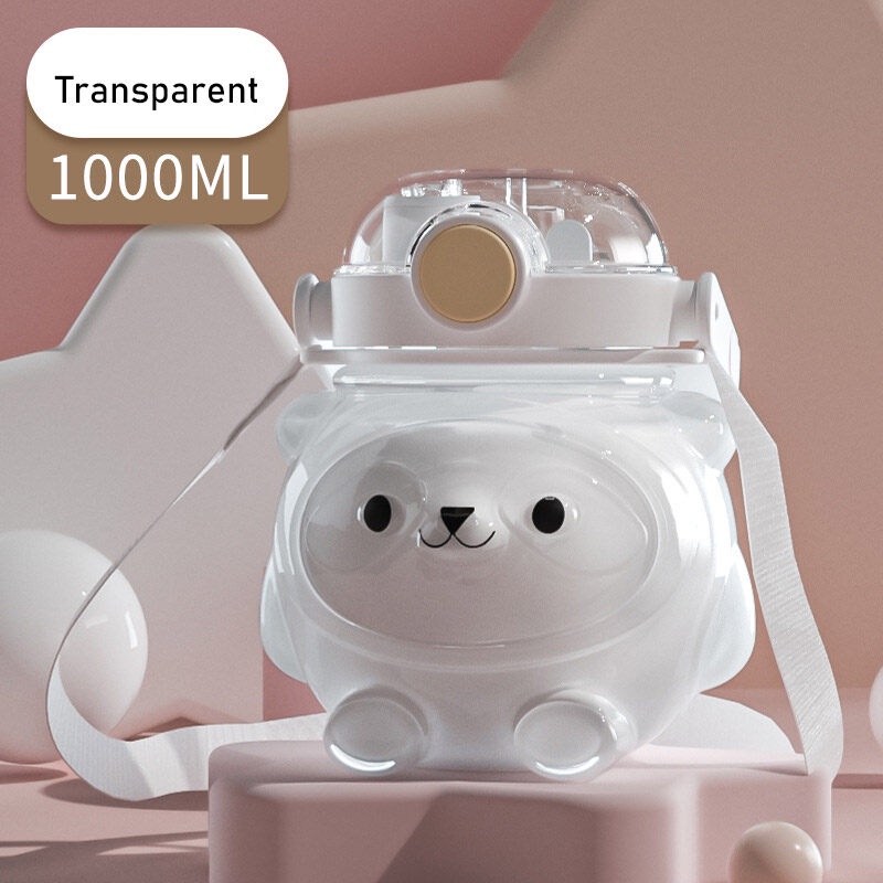 ONLY HOUSE Bình Nước Nhựa Dung Tích Lớn 1000ml Thiết Kế Hình Gấu Trúc Dễ Thương