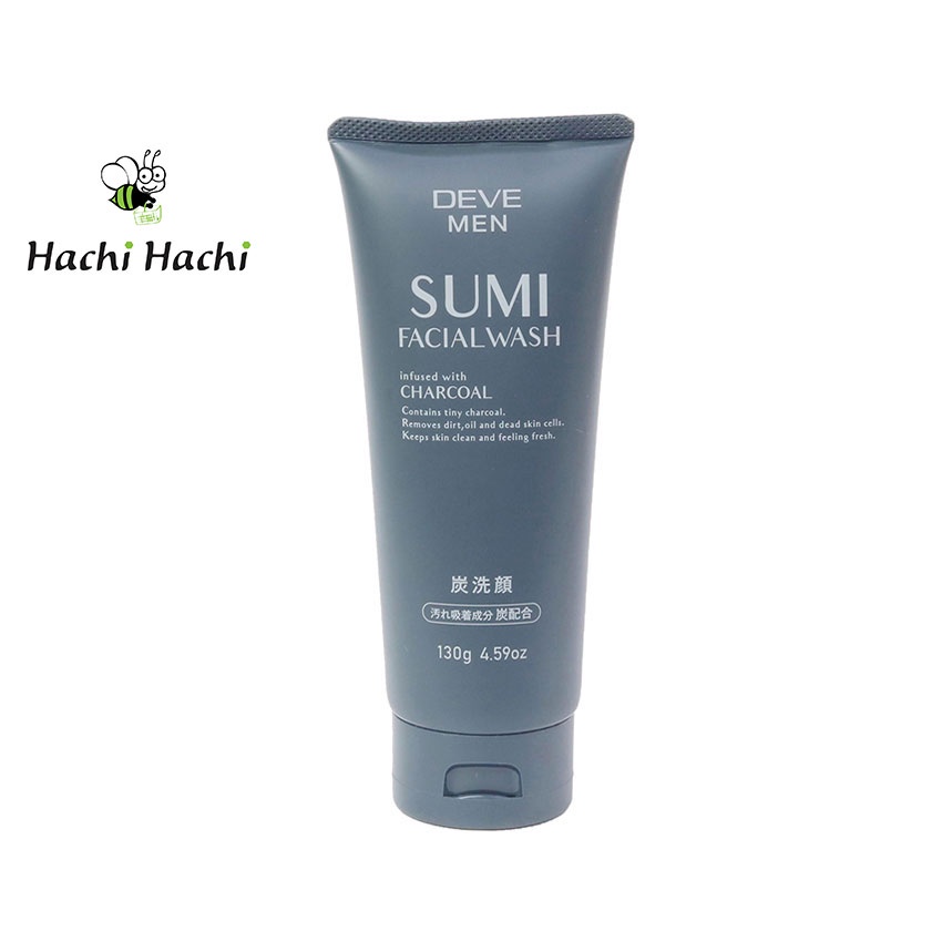 Sữa rửa mặt than hoạt tính Deve Sumi (Kumano yushi) cho nam 130g  - Hachi Hachi Japan Shop