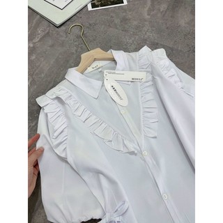 Đầm sơ mi trắng thắt eo
