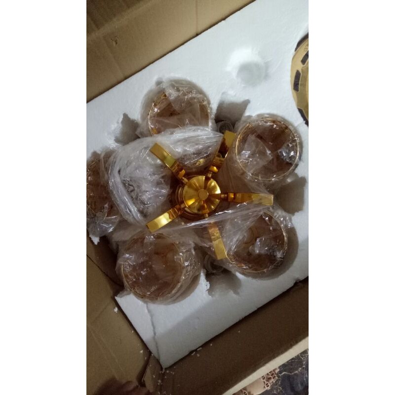 Quạt Trần Đèn Nhập Khẩu 5 Cánh Thép Mạ 18k/24k, Quạt Trần Điều Khiển Từ Xa