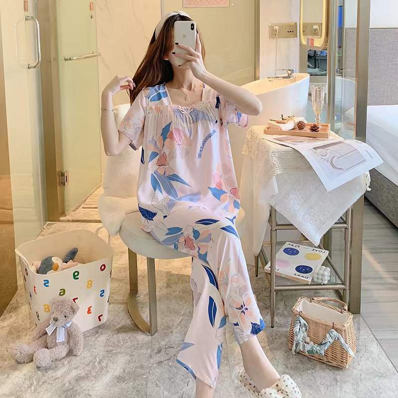 Bộ Lanh Mát Mặc hè SAQ283 Không Mặc Bầu