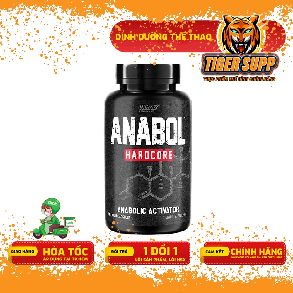 Nutrex Anabol Hardcore, Tăng khả năng đồng hóa, tổng hợp protein, tăng sức khỏe nam giới - 60 Viên