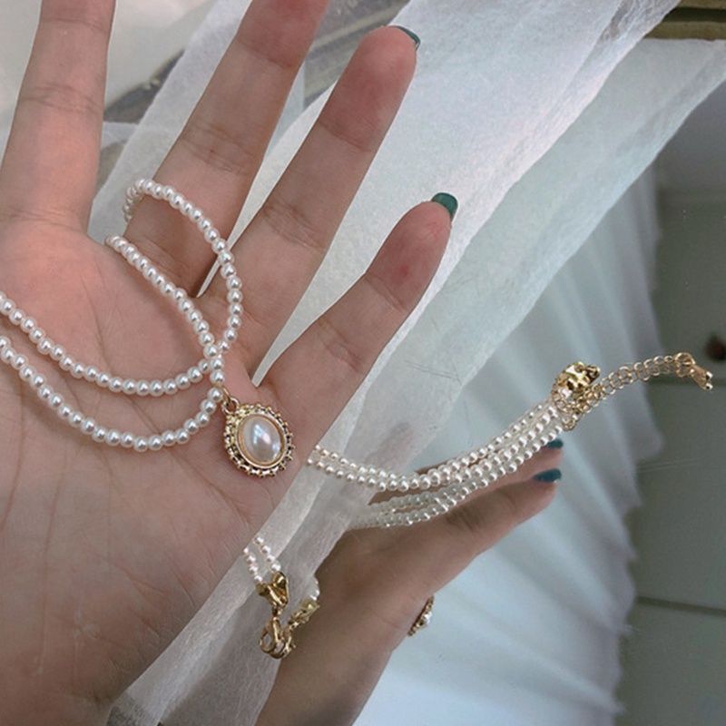 Vòng cổ Hợp Kim Đính Ngọc Trai Giả Xinh Xắn Cho Nữ