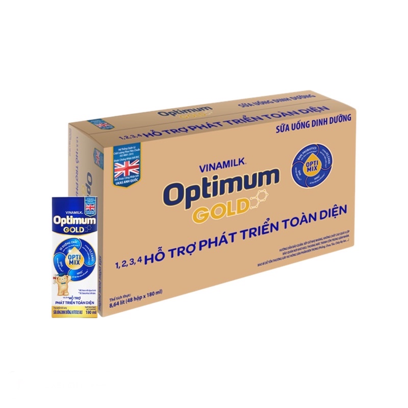 Thùng sữa uống dinh dưỡng Optimum Gold 180ml