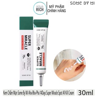 Kem Chấm Mụn Some By Mi AHA BHA PHA 14 days Super Miracle Spot All Kill Cream - 30ml