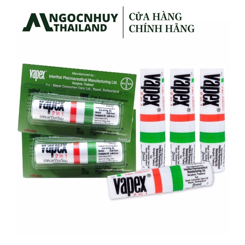 Ống Hít Thông Mũi Vapex Inhaler 2in1 Thái Lan