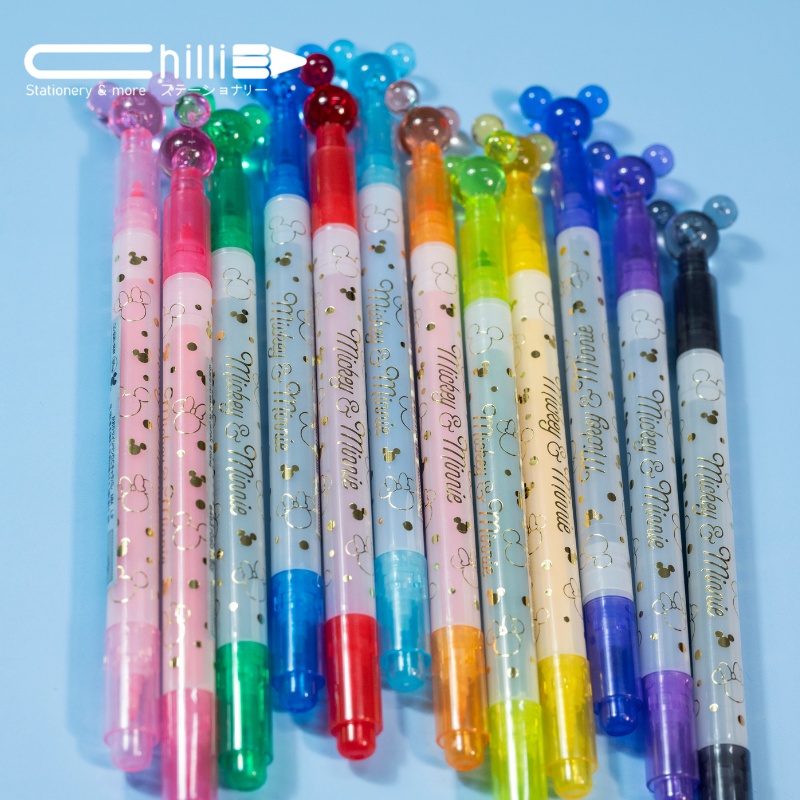 Bút 2 Đầu Sun-Star Twin Pen DC Chara Para Nhiều Màu Họa Tiết Mickey Xinh Xắn