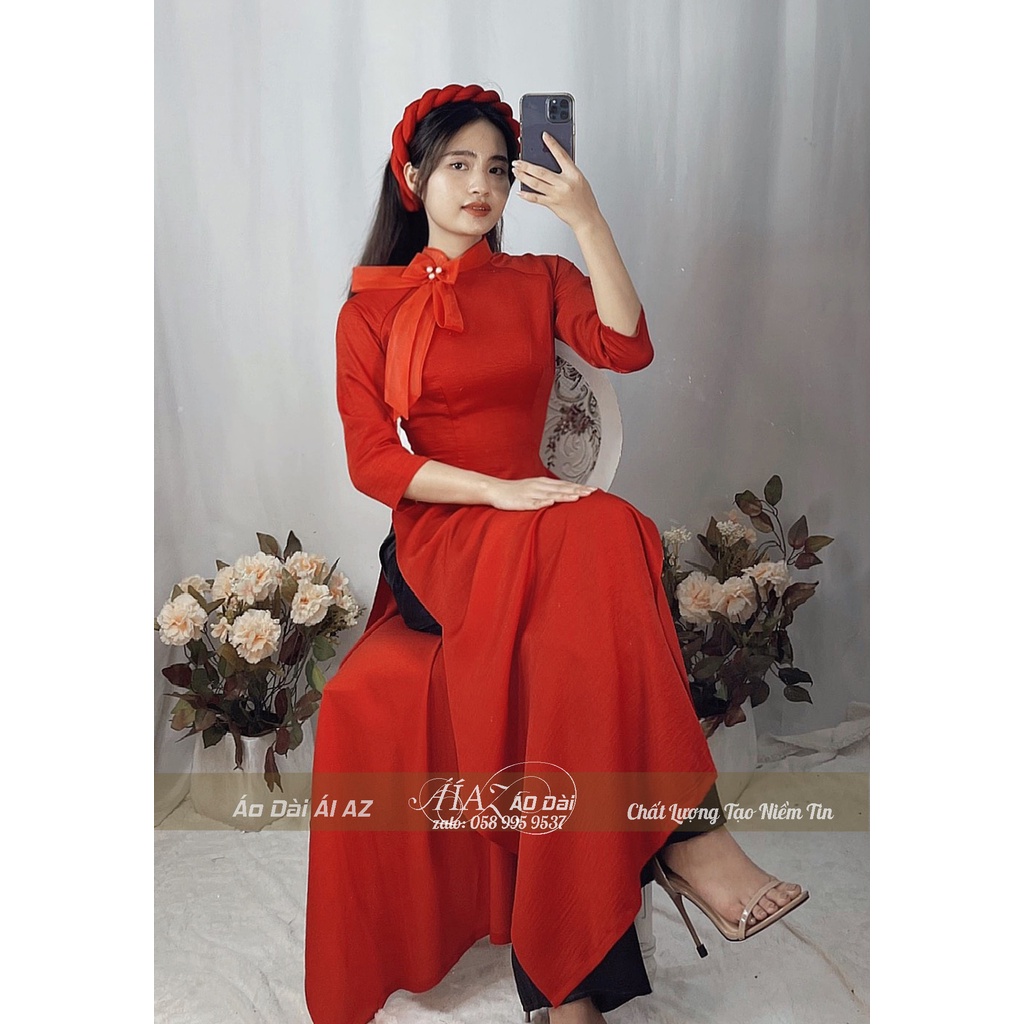 Áo Dài Truyền Thống Nữ Tay Lỡ AZ04