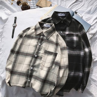 (HÀNG QUẢNG CHÂU) Áo Sơ Mi Nam Kẻ Phong Cách Hàn Quốc - KB06