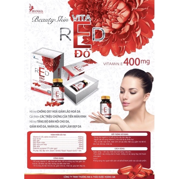 Viên uống Đẹp Da Vitamin E Đỏ 400mg 🥰🥰🥰
