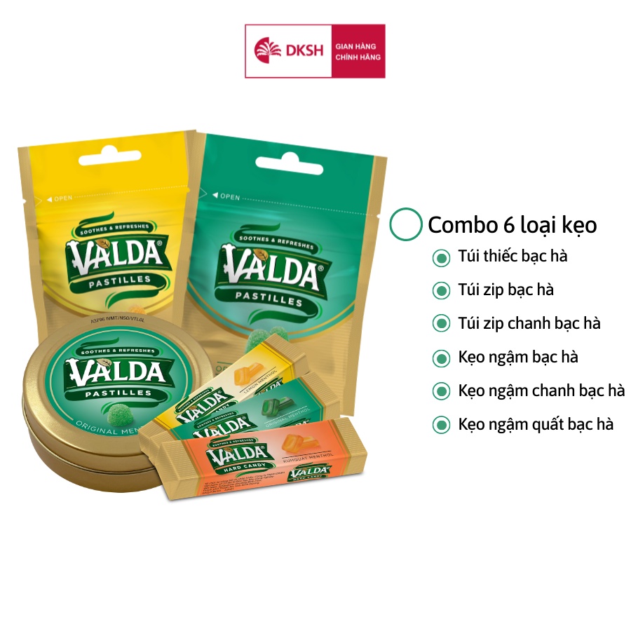 Combo kẹo ngậm Valda 3 loại