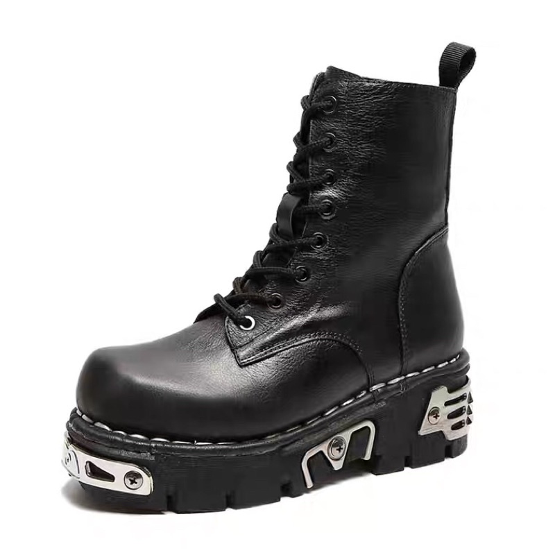 (size nam)Giày da cao cổ đế ghim size nam to, boots đế thô, đế đóng sắt siêu khủng new rock (hàng order không có sẵn) | BigBuy360 - bigbuy360.vn