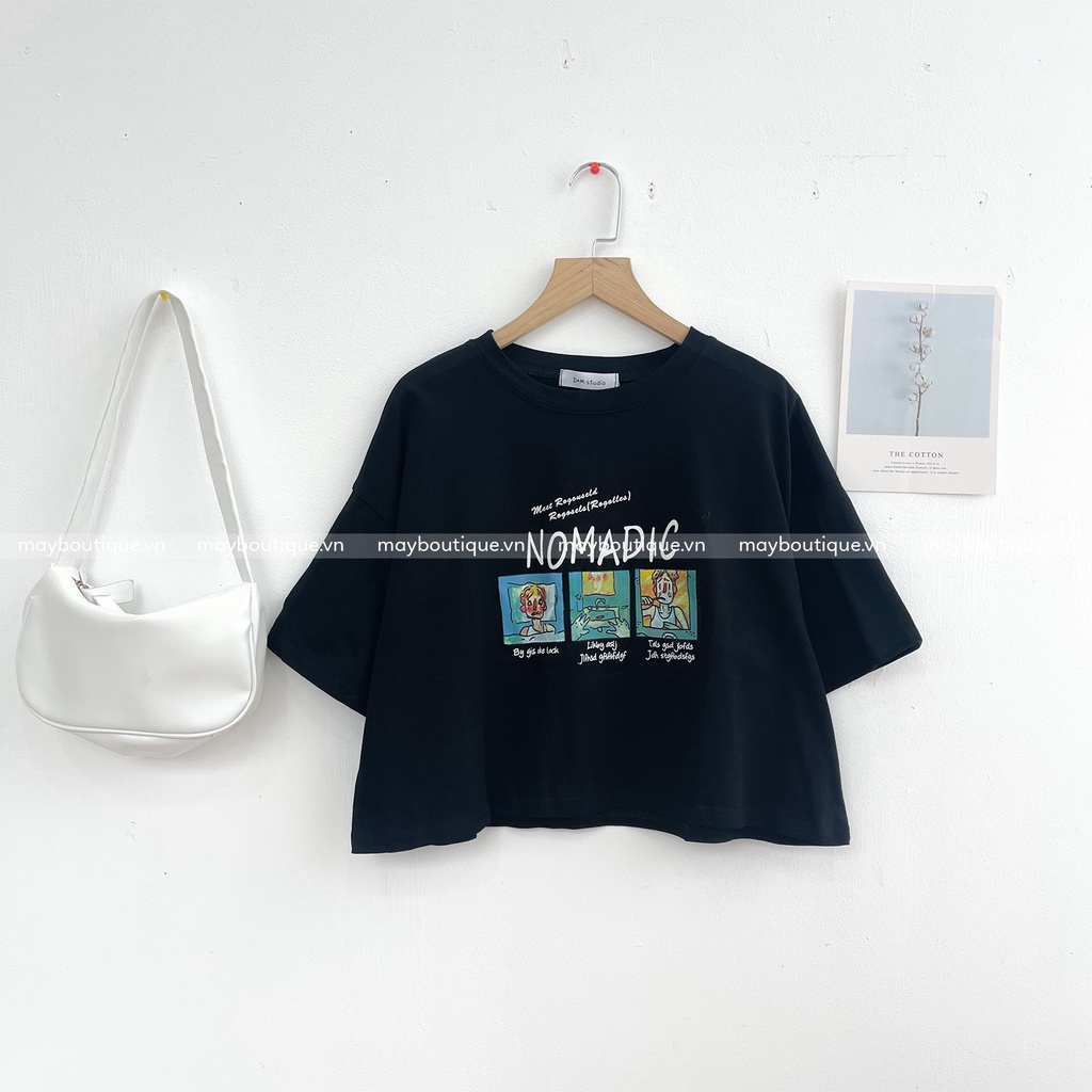 [HÀNG CÓ SẴN] Áo croptop nữ tay ngắn form rộng in chữ Nomadic Ulzzang ACZ21H_106.036 (ẢNH THẬT) | BigBuy360 - bigbuy360.vn