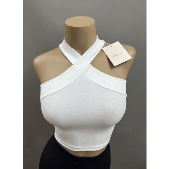 Áo yếm ba lỗ croptop dây chéo DUDULAN chất cotton - A52