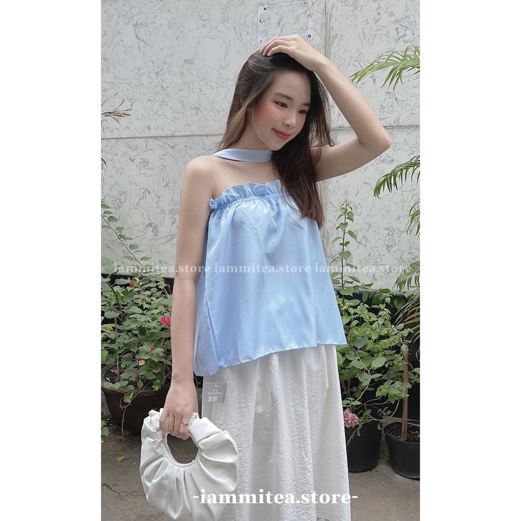 Loli Top - Áo ống dây cổ yếm viền bèo ngực 3 màu dễ thương