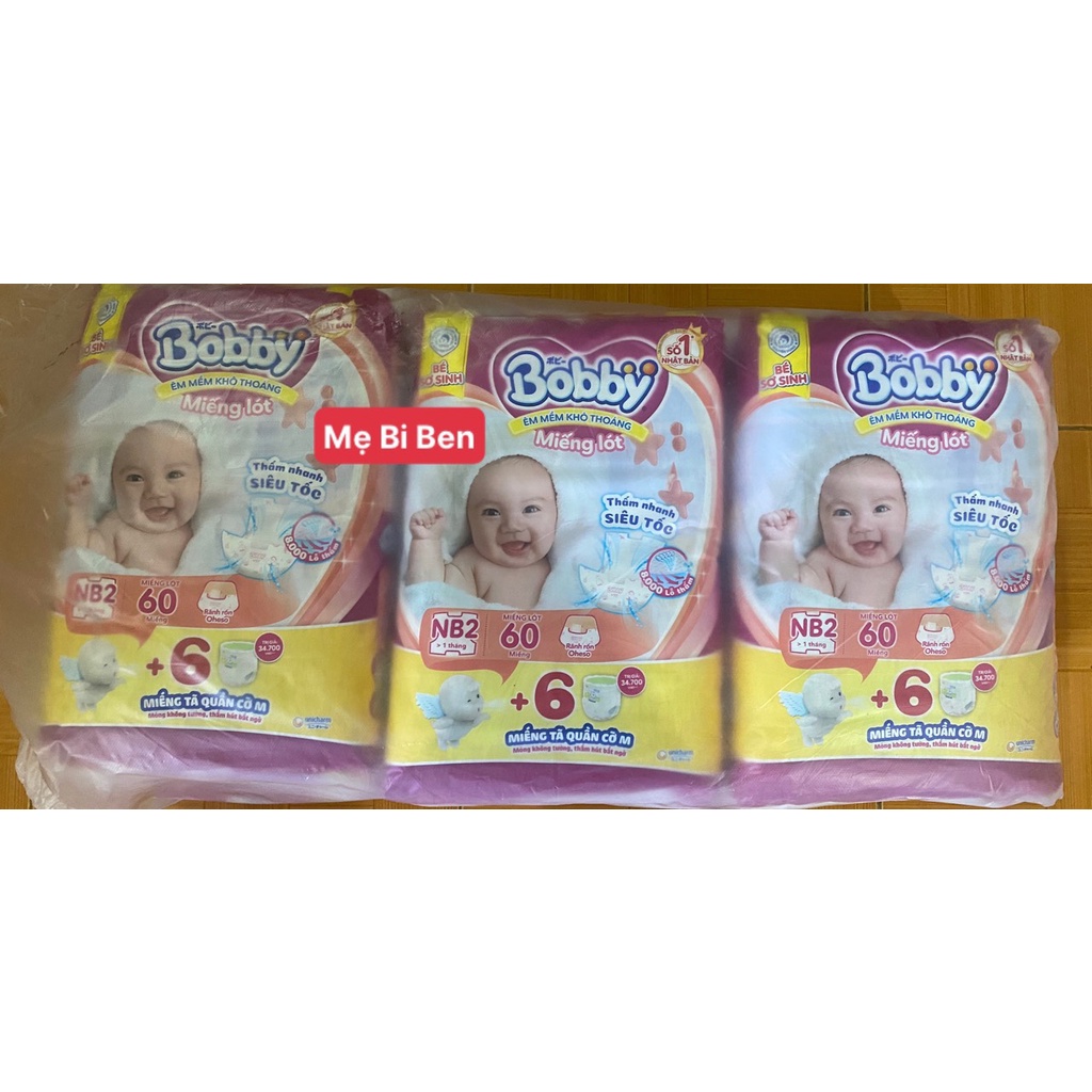 COMBO 3 GÓI Miếng Lót Sơ Sinh Bobby Newborn 2 60 Miếng