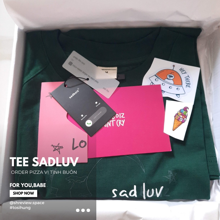 Áo thun 𝗧𝗘𝗘 𝗦𝗔𝗗𝗟𝗨𝗩 + 𝗕𝗢𝗫 ®️ - 𝑯𝒂̀𝒏𝒈 𝒄𝒉𝒊́𝒏𝒉 𝒉𝒂̃𝒏𝒈