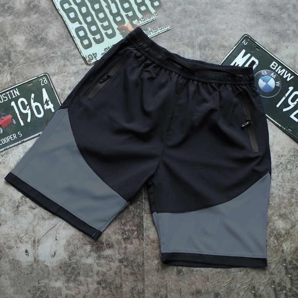 Quần đùi nam, quần short nam hai màu vải gió chun co giãn mềm mại thoải mái