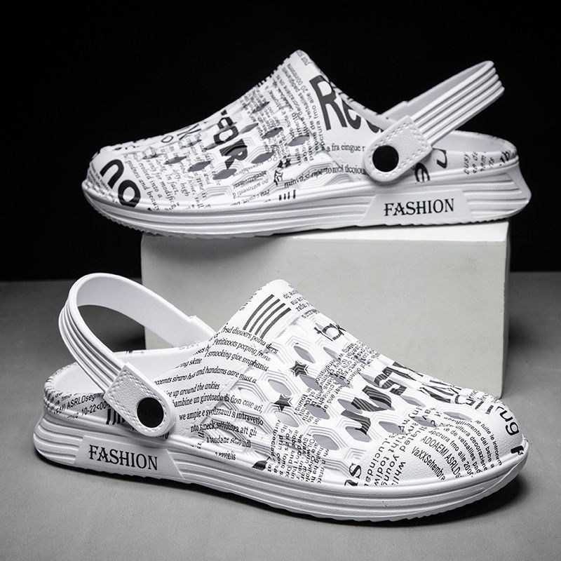 Dép Bít Mũi Đục Lỗ Thoáng Khí Chống Trượt Phong Cách Mới Lingmeisnow2023