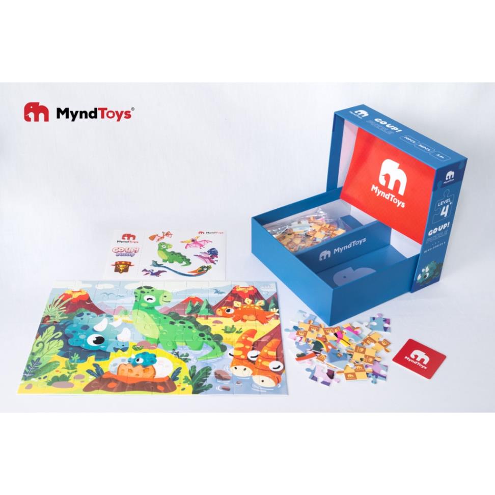 Đồ Chơi Xếp Hình Thông Minh MyndToys - Go Up! Puzzle Level 4 - Dino Series - Dành Cho Các Bé Trên 3 Tuổi