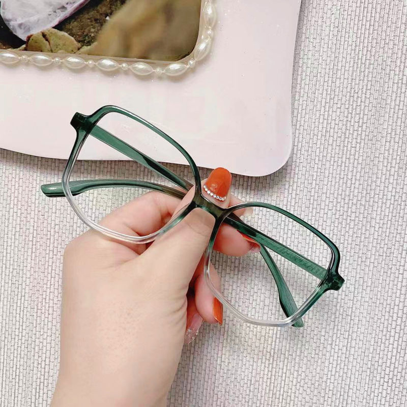 Kính cận thị chống ánh sáng xanh thời trang/ gọng kính trong suốt có độ - 0.5 ~ - 6.0 dành cho nữ