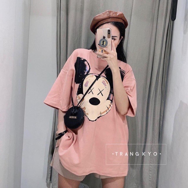 GIẢM GIÁ MẠNH + QUÀ TẶNG Áo phông áo thun 3d in hình chuột micky hồng dễ thương