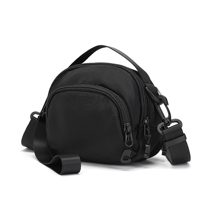 Túi Nam Đeo Chéo Mini Nhỏ Gọn LEO SHOP Màu Đen KT 16x13x6 Cm Vải Oxford Cao Cấp Trượt Nước T12