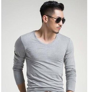 Áo thun nam body cổ tim vải dày mịn, thoáng mát