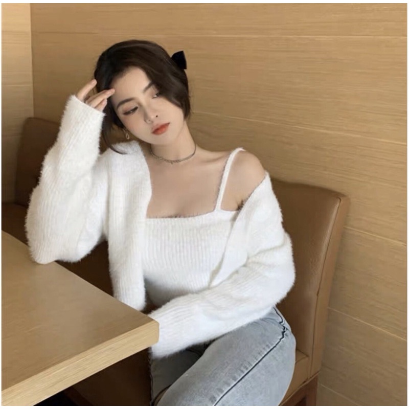 💋FREESiZE💋Sét Áo hai dây kèm áo khoác ngoài chất đẹp .KÈM ẢNH THẬT