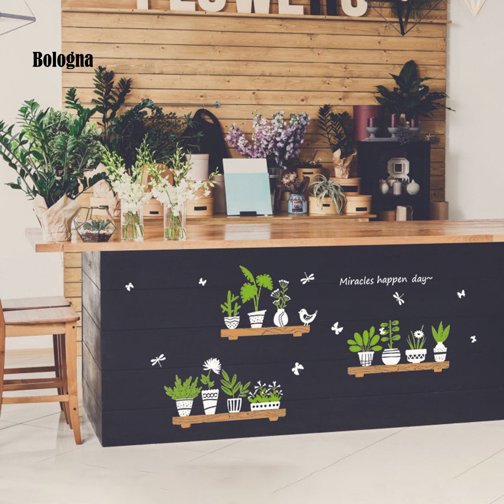 Sticker dán tường họa tiết cây bonsai đáng yêu dành cho trang trí nội thất