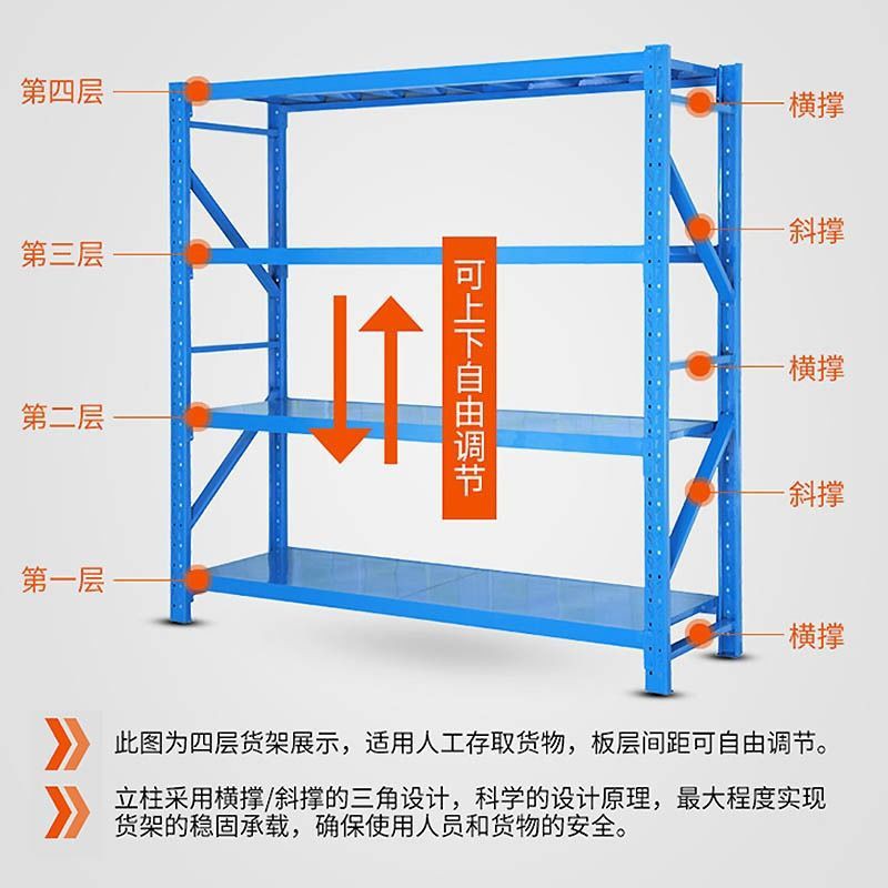 Giá kệ để hàng, hàng kho nặng nhiều lớp, gia dụng siêu thị, trưng bày tàu điện ngầm