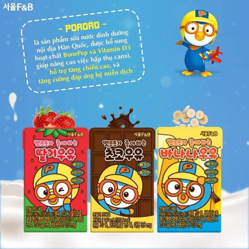 Sữa nước dinh dưỡng Pororo Hàn Quốc 150ml - 1 hộp