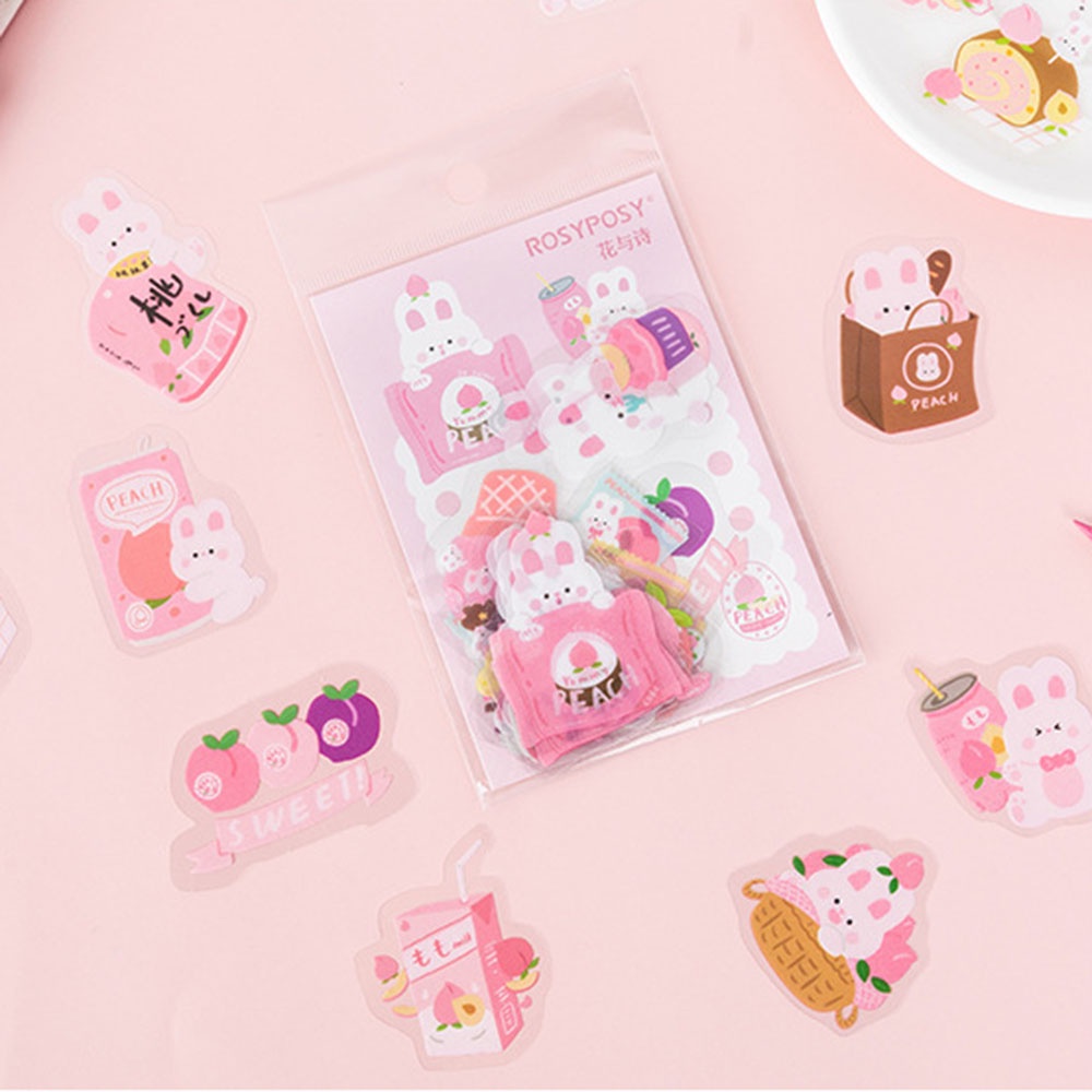 Bộ 40 miếng dán trang trí hình hành tinh thỏ gấu dễ thương chống thấm nước