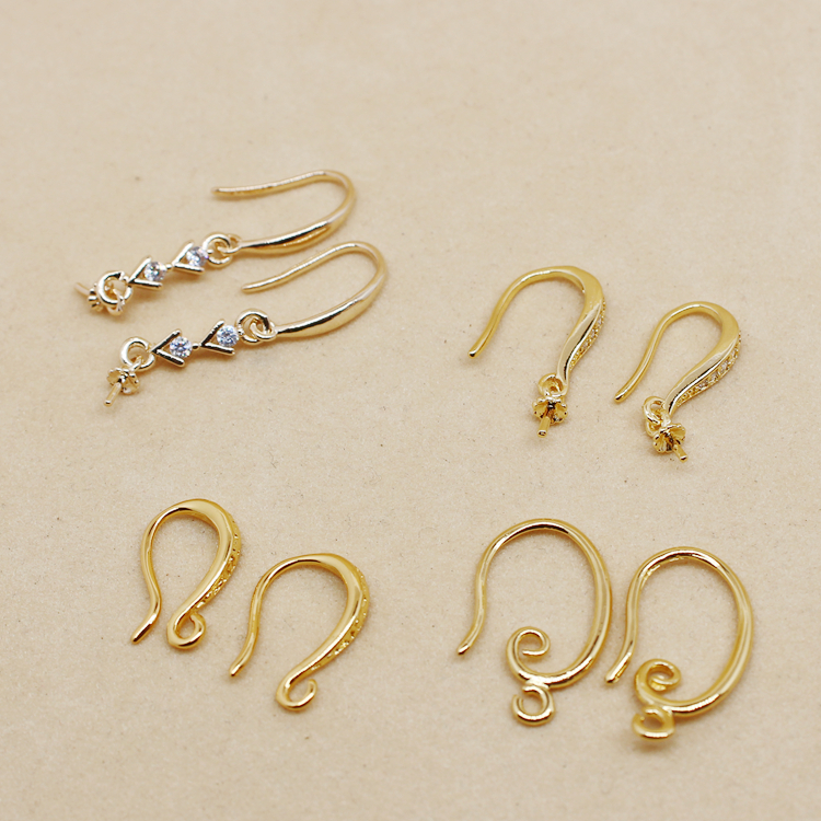 Bông Tai Móc Đính Ngọc Trai Nhân Tạo diy 18K Thời Trang
